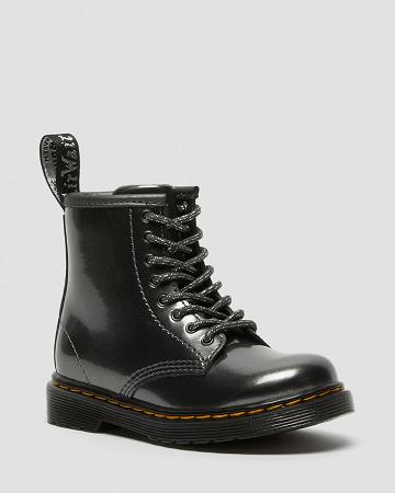 Dětské Šněrovací Boty Dr Martens Toddler 1460 Metallic Šedé | CZ 127HAP